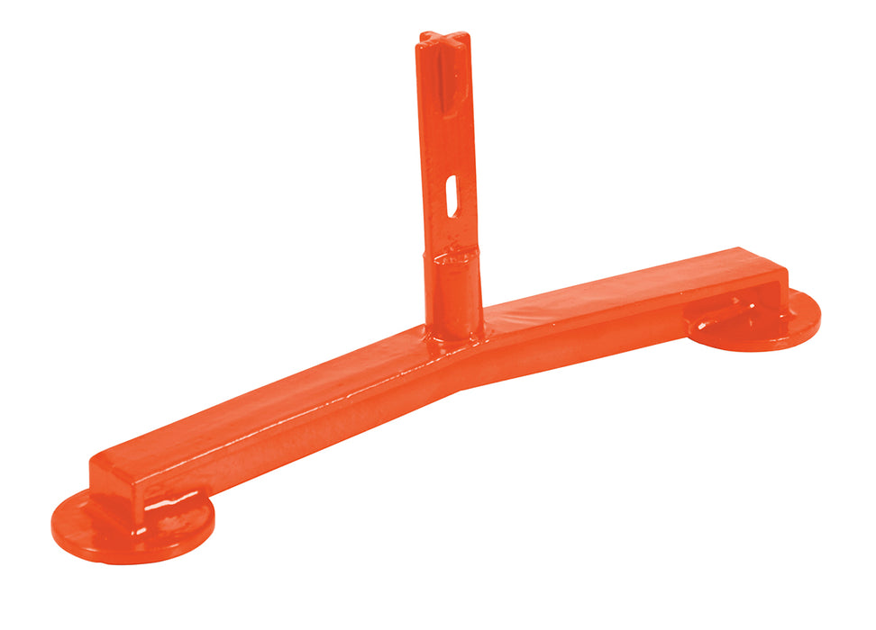 Vestil VDKR-BB-F-OR Steel Pipe Railing Barricade Base With Feet Orange