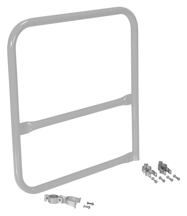 Vestil VDKR-G3-B-SL Steel Pipe Safety Railing Gate B-Shaped 36 in. x 36 in. Silver