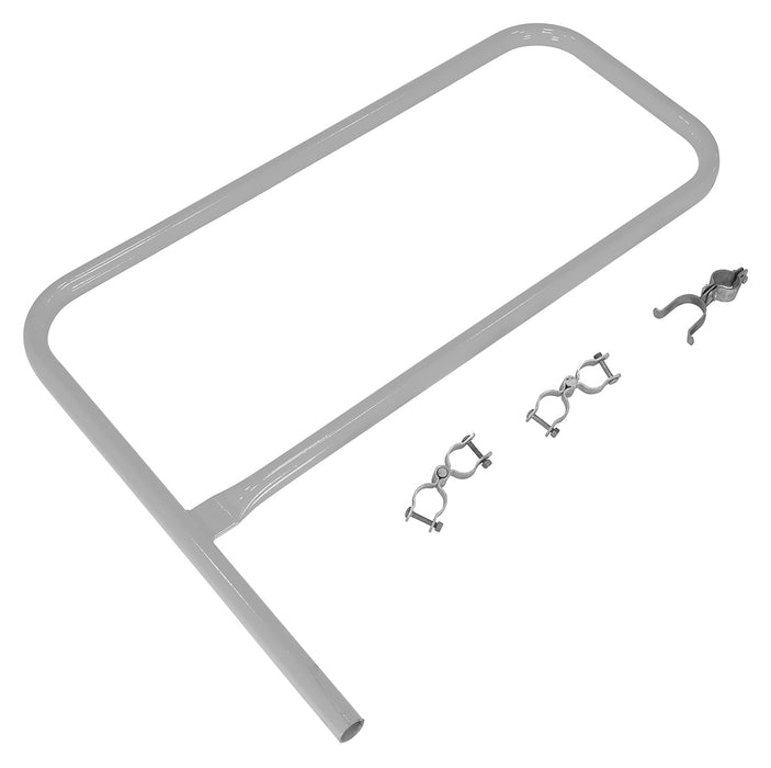 Vestil VDKR-G3-SL Steel Pipe Safety Railing Gate P-Shaped 36 in. x 36 in. Silver