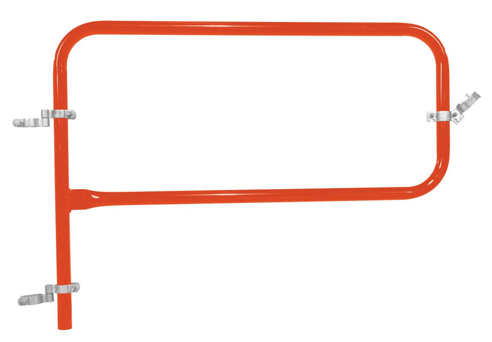 Vestil VDKR-G4-OR Steel Pipe Safety Railing Gate P-Shaped 48 in. x 36 in. Orange
