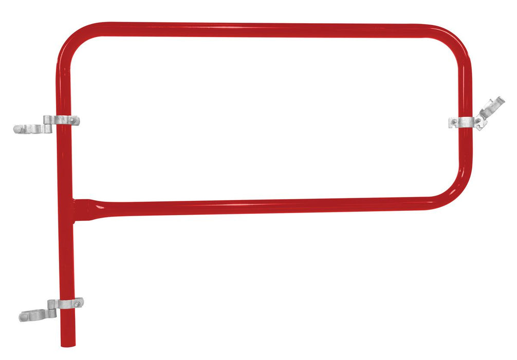 Vestil VDKR-G4-RD Steel Pipe Safety Railing Gate P-Shaped 48 in. x 36 in. Red