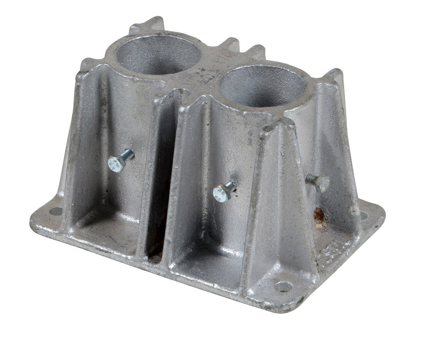 Vestil VDKR-P102 cast steel double socket for pipe safety railing silver - view 2