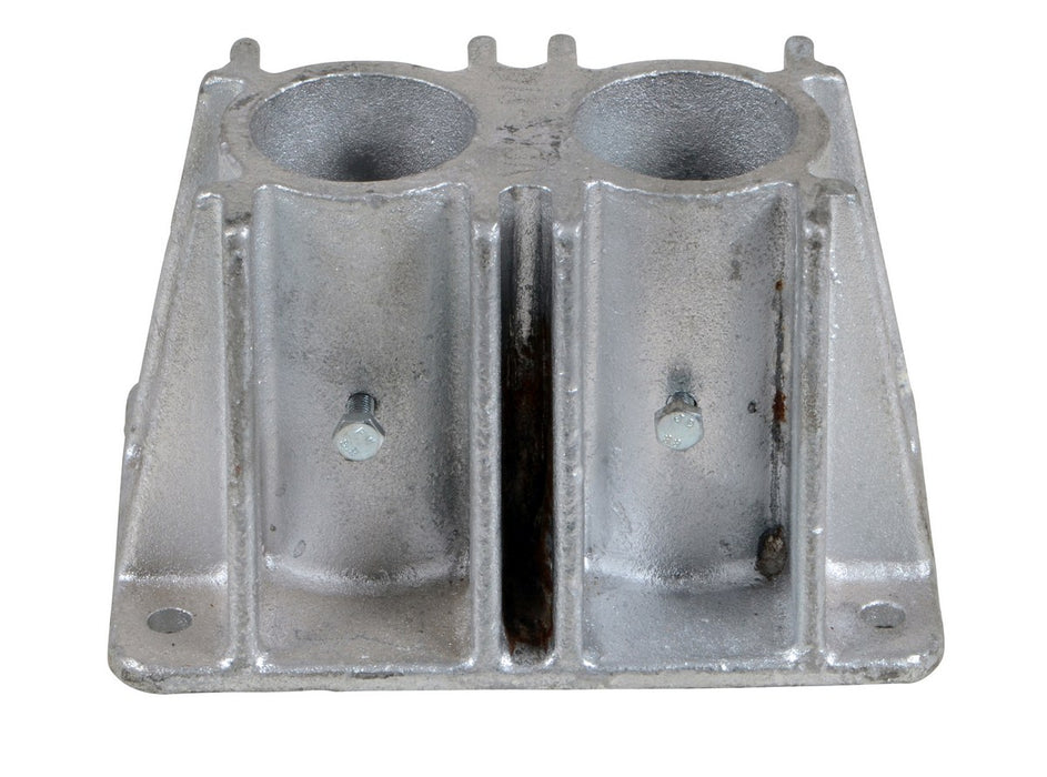 Vestil VDKR-P102 cast steel double socket for pipe safety railing silver - view 3