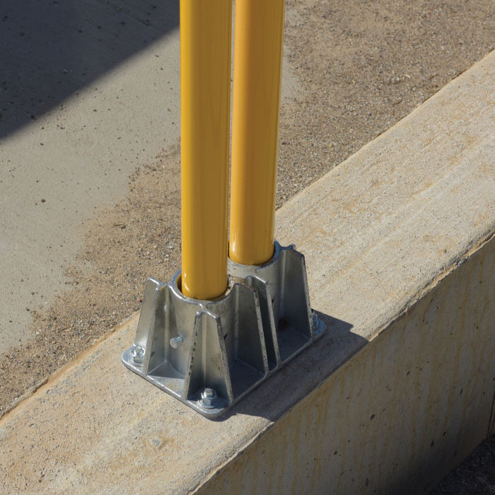 Vestil VDKR-P102 cast steel double socket for pipe safety railing silver - view 4