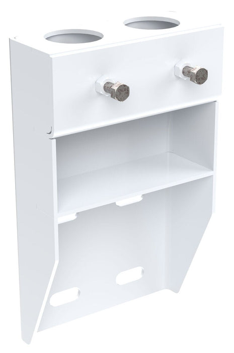 Vestil VDKR-VM2-WT Steel Wall Mount Bracket For Pipe Safety Railing White
