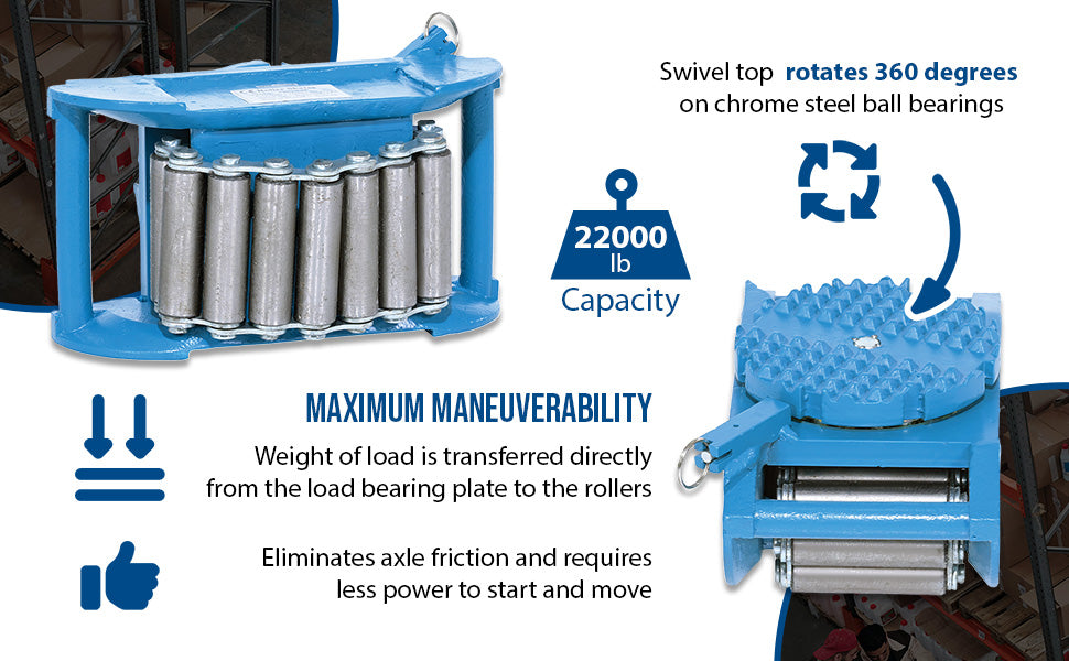 Vestil VHMS-15 steel machine roller feature overview 2