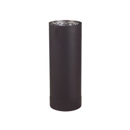 Drolet 6" X 6"L Vortex Double Wall Black Pipe double wall stove pipe - front view