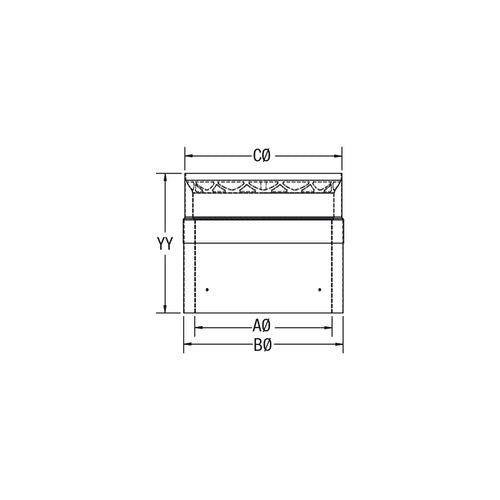 Drolet 6" X 18"L Vortex Double Wall Slip Section double wall stove pipe - side angle