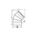 Drolet 45° Elbow 6" Vortex Double Wall double wall stove pipe - side angle