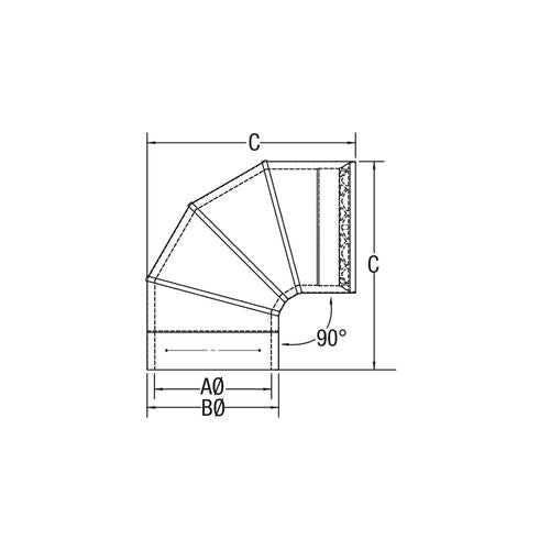 Drolet 90° Elbow 6" Vortex Double Wall double wall stove pipe - side angle