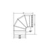 Drolet 90° Elbow 6" Vortex Double Wall double wall stove pipe - side angle
