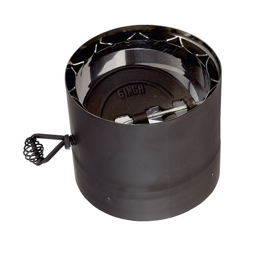 Drolet 6" Vortex Double Wall Stove Pipe Section With Damper double wall stove pipe - front view