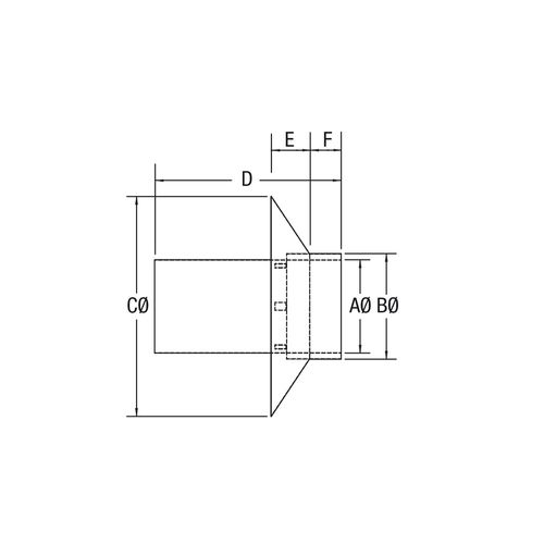 Drolet 6" Vortex Double Wall Masonry Adapter double wall stove pipe - side angle