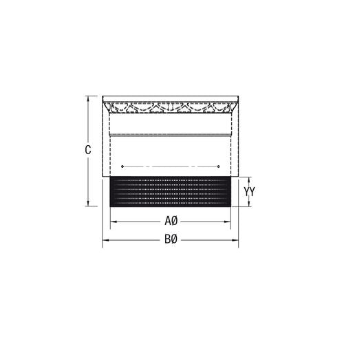 Drolet 6" Vortex Stove Adapter double wall stove pipe - side angle
