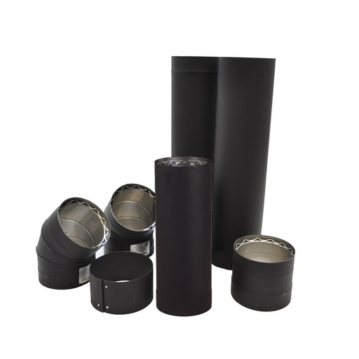 Drolet 6" Vortex Double Wall Stove Pipe Kit - To the Wall VODBKTW06
