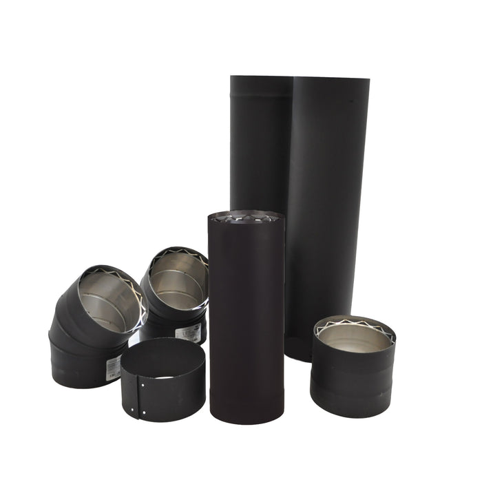 Drolet 6" Vortex Double Wall Stove Pipe Kit - To the Wall VODBKTW06