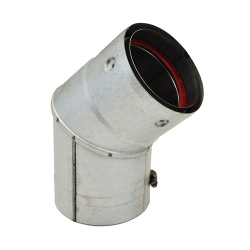 Drolet 3" X 45° Pellet Elbow (Unpainted) pellet vent pipe - front view