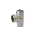 Drolet 3" Pellet Tee With Cap (Unpainted) pellet vent pipe - front view