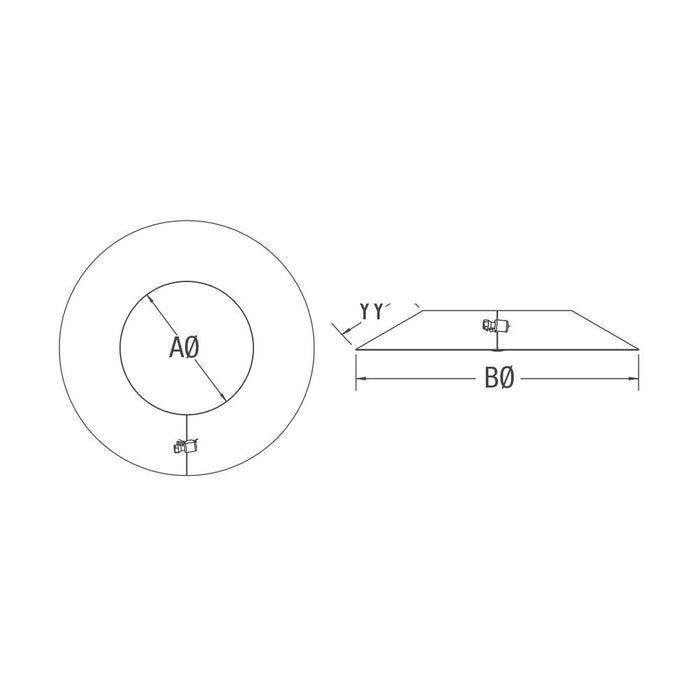 Drolet 3" Pellet Vent Storm Collar VOP0320 – dimensions diagram