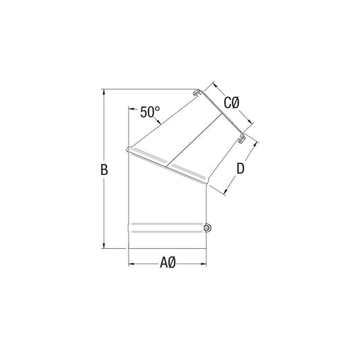 Drolet 4" Pellet Vent Jet Cap VOP0361 – dimensions diagram