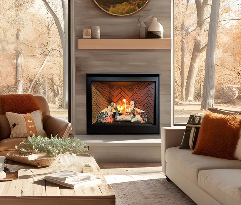 Sierra Flame Jasper 42" Liquid Propane Fireplace JASPER-42-DELUXE-LP - installed in living room