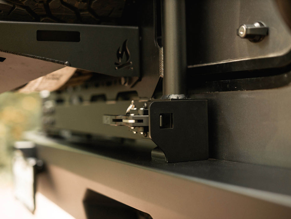 Flatline 2021-2027 Winnebago Ekko Rear Bumper, Ladder, & Carrier Swing-Out System – installed on vehicle, image 16 of 21