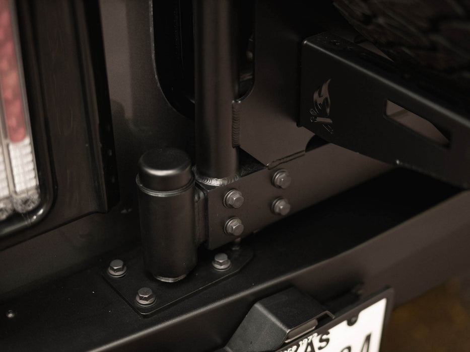 Flatline 2021-2027 Winnebago Ekko Rear Bumper, Ladder, & Carrier Swing-Out System – installed on vehicle, image 10 of 21