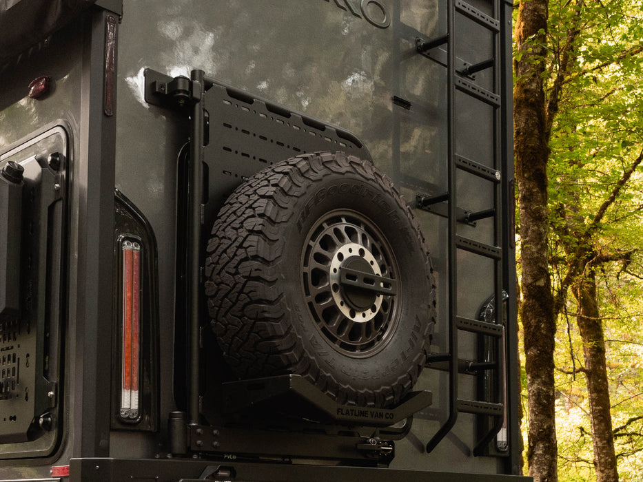 Flatline 2021-2027 Winnebago Ekko Rear Bumper, Ladder, & Carrier Swing-Out System – installed on vehicle, image 7 of 21