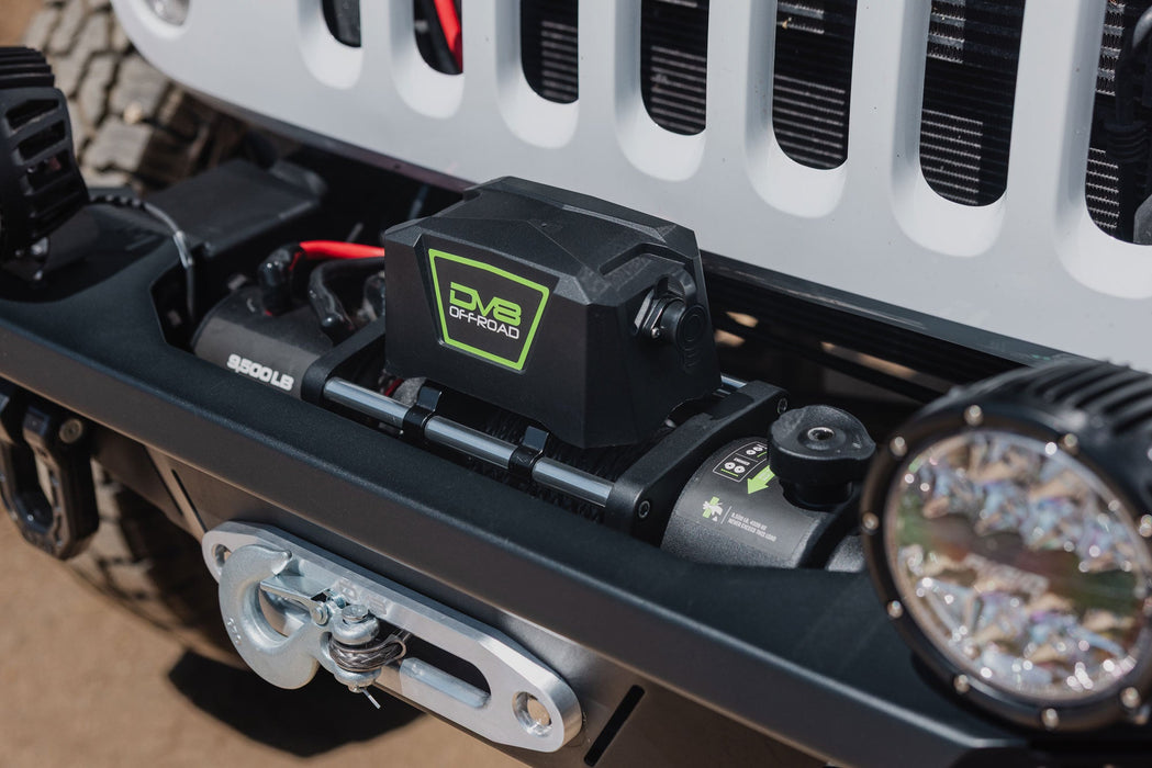 DV8 Offroad Xtract 9.5k Synthetic Rope Winch – installed on vehicle, image 2 of 15