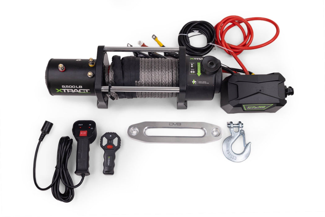 DV8 Offroad Xtract 9.5k Synthetic Rope Winch – product view, image 14 of 15