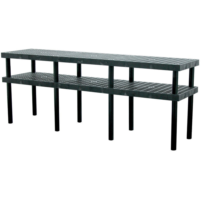 Vestil WBT-G-9624 High-Density Polyethylene Grid Work Bench Table 24 in. x 96 in. 1,350 lb. Capacity Black
