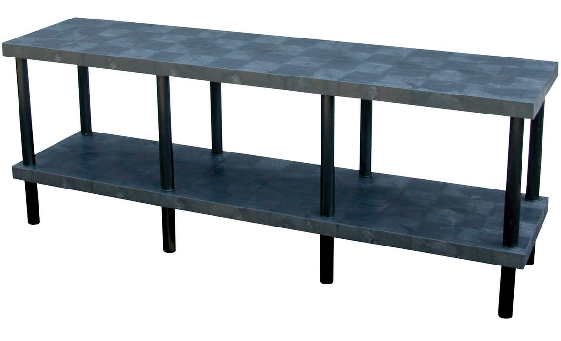 Vestil WBT-S-9624 High-Density Polyethylene Solid Work Bench Table 24 in. x 96 in. 1,555 lb. Capacity Black