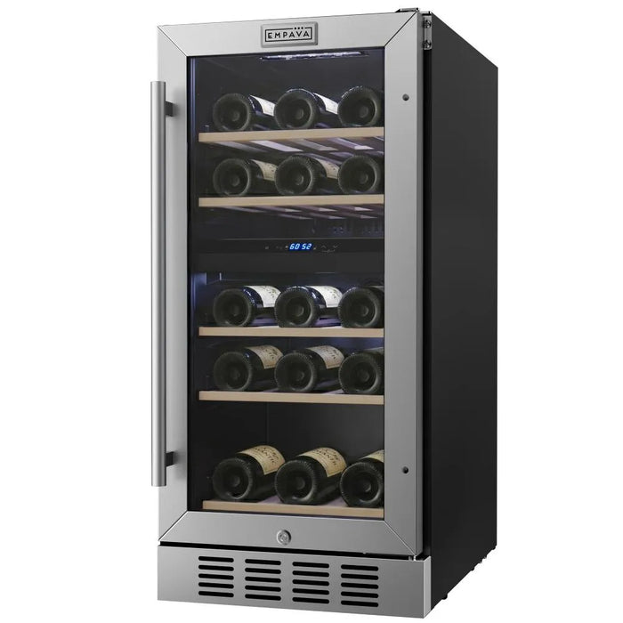 Empava EMPV-WC10D built-in dual zone wine fridge with five shelves