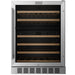 Empava EMPV-WC12D 24 inch dual zone wine cooler in stainless steel, front view with door closed
