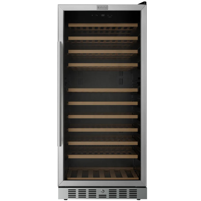 Empava EMPV-WC13S 24 inch 133 bottle wine refrigerator, 53 inches tall, stainless steel