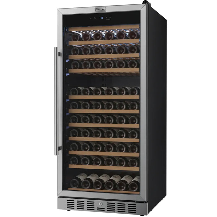 Empava EMPV-WC13S tall wine cooler with 11 shelves for 133 bottles