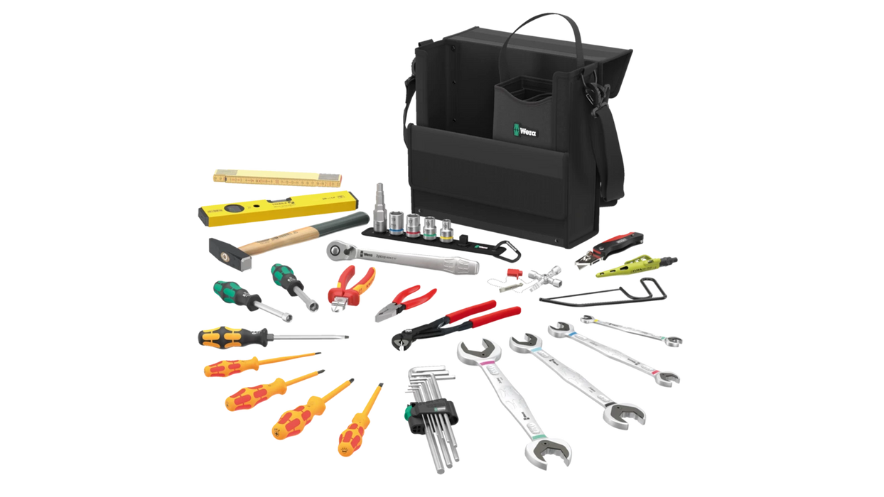 High quality photo of the Wera 2GO SHK 1 Tool Set. Photo sourced by Current Connected from WERA Tools.
