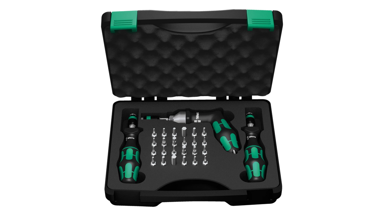 High quality photo of the Wera 7440 41 41 Kraftform Torque Screwdriver Set. Photo sourced by Current Connected from WERA Tools.