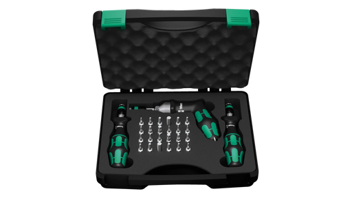 High quality photo of the Wera 7440 41 41 Kraftform Torque Screwdriver Set. Photo sourced by Current Connected from WERA Tools.