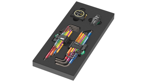 High quality photo of the Wera 9740 Foam Instert L_key Set. Photo sourced by Current Connected from WERA Tools.