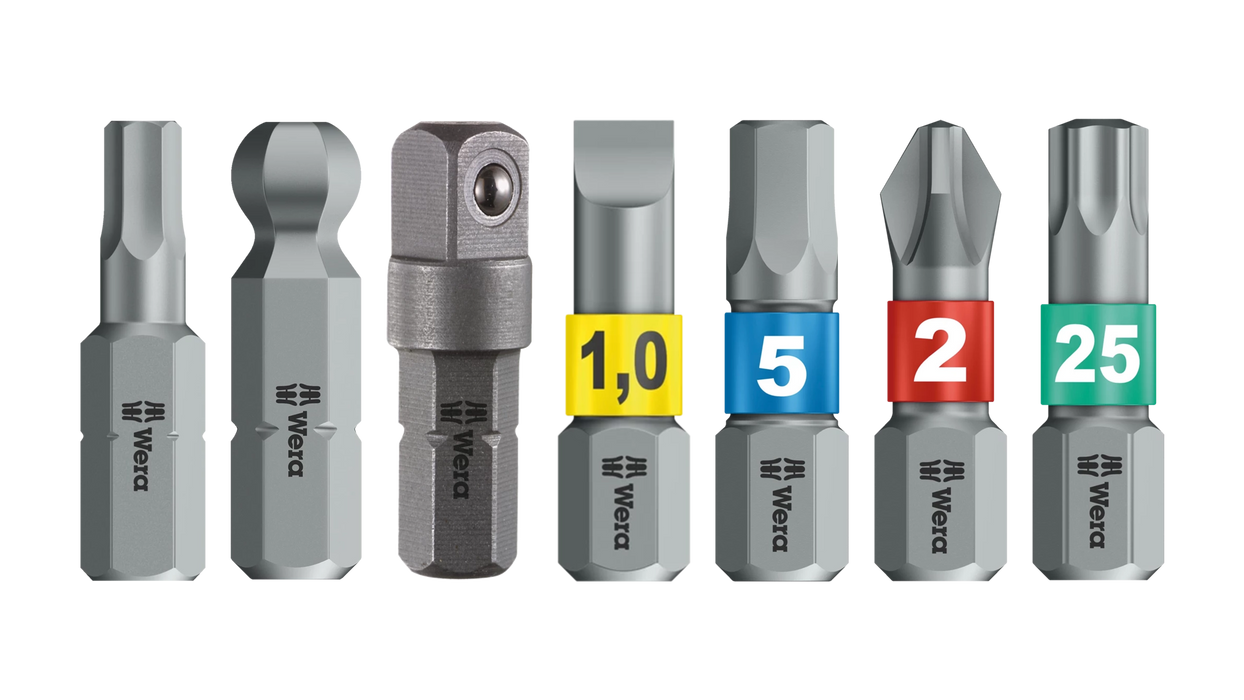 High quality photo of the Wera Bicycle Set 3A Included Bits. Photo sourced by Current Connected from WERA Tools.