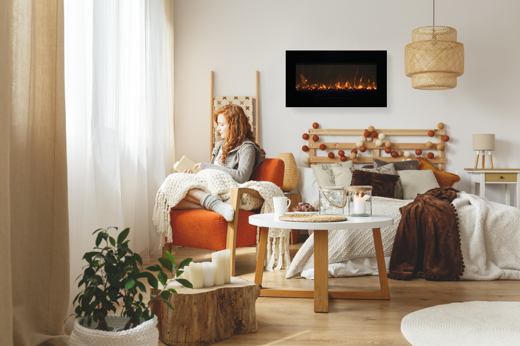50" Electric Fireplace WM-FM-50-BG-3 - front view