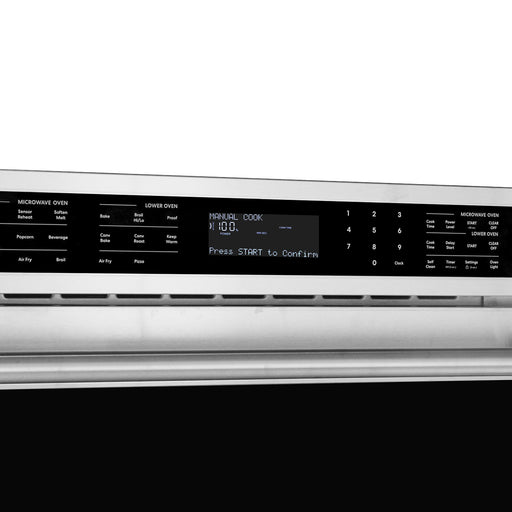 Cosmo 30-Inch Regal Collection 6.4 Cu. Ft. Electric Microwave Wall Oven Combination, True European Convection, Stainless Steel control panel