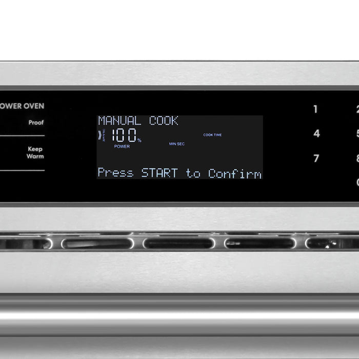 Cosmo 30 in. Regal Collection 6.4 cu. ft. Electric Microwave Wall Oven Combination, True European Convection, Stainless Steel digital display
