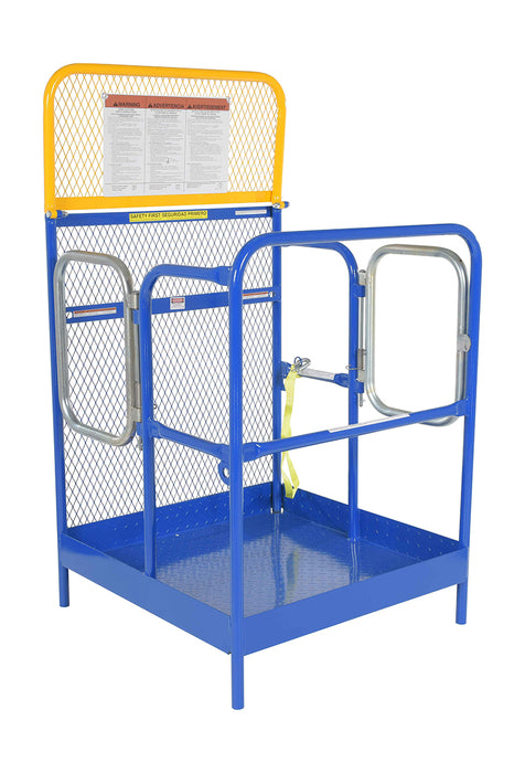Vestil WP-3636-DD Steel Work Platform With 2 Door Entry 36 in. x 36 in. 1,000 lb. Capacity Blue