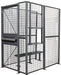 Vestil WPC-D-4X6-3 Woven Wire 4 ft. x 6 ft. 3 Sided With Slide Up Service Window Driver/Trucker Access Cage Gray