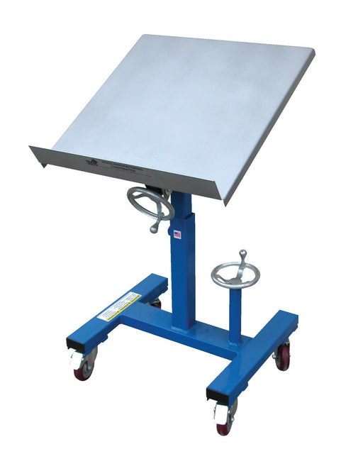 Vestil WT-2424 Steel Mobile Tilting Work Table 24 in. x 24 in. 300 lb. Capacity Blue