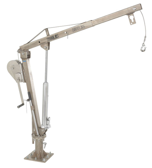 Vestil WTJ-2-SS Stainless Steel Winch Truck Jib Crane 550 lb. Extended Capacity Silver