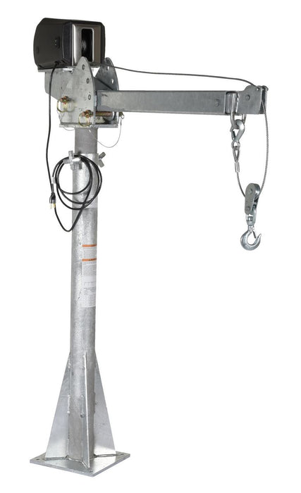 Vestil WTJ-20-3-AC-CSA-GAL Galvanized Steel AC Powered Jib Crane CSA Compliant 3-5 ft. Boom 2,000 lb. Capacity Gray