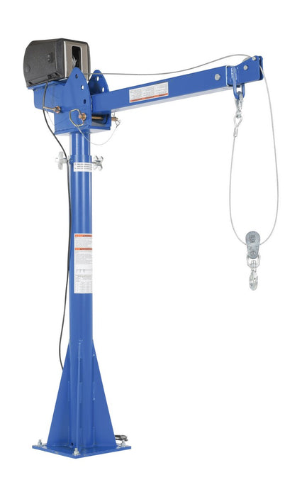 Vestil WTJ-20-3-AC Steel AC Powered Jib Crane 3-5 ft. Boom 2,000 lb. Capacity Blue